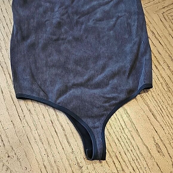Charcoal ribbed bodysuit size S/M - Picture 6 of 8